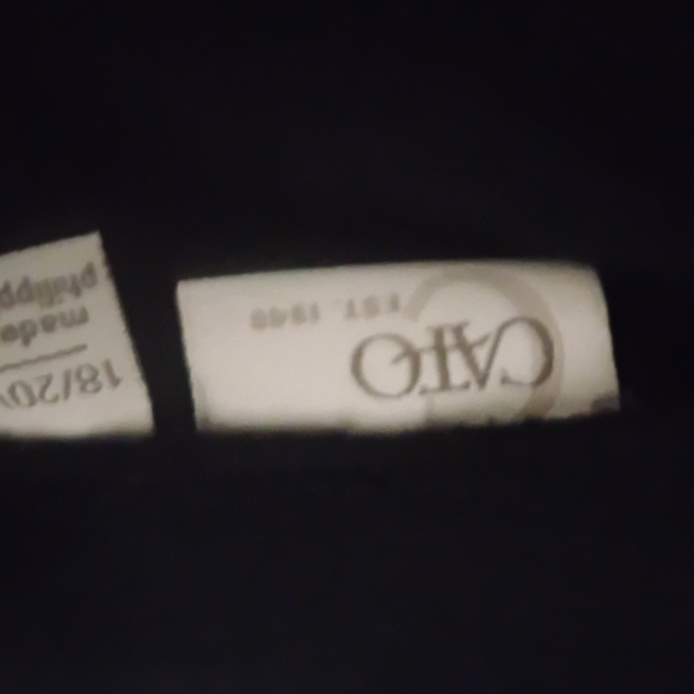 Cato Black Top with Branded Neck Tag